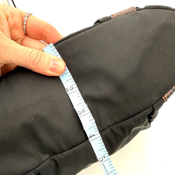 Brighton Black & Brown Leather Rhianna Nylon Shoulder Bag Handbag - Picture 3 of 9